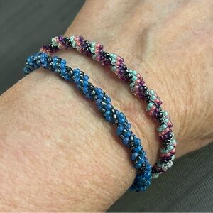 Loom Beaded Bracelets - Set of 2 - Colorful Beaded Bracelet Set